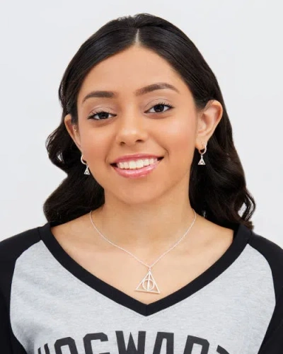 Harry Potter Deathly Hallows Necklace, 18-inch Chain In Metallic