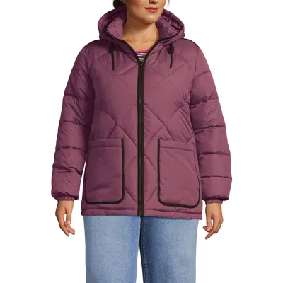 Lands' End Featherfree Insulated Diamond Quilted Jacket In Purple