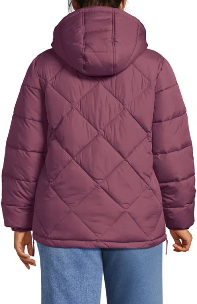Lands' End Featherfree Insulated Diamond Quilted Jacket In Purple