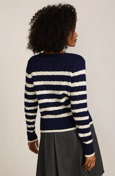 Lands' End Drifter Modern Cable Crew Sweater In Multi