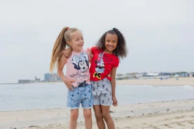 Disney T-shirt & Chambray Shorts Set In Red