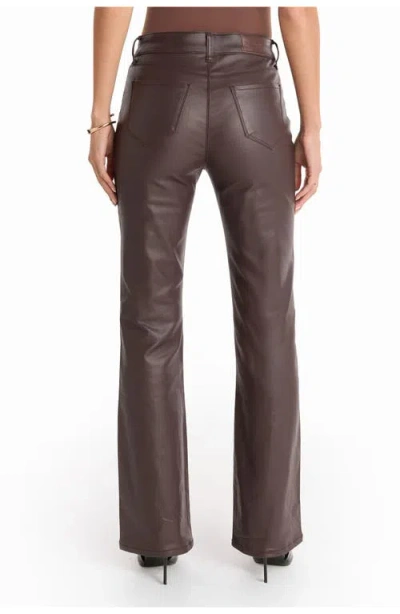 The Noli Shop Aria Coated Flare Jean In Brown
