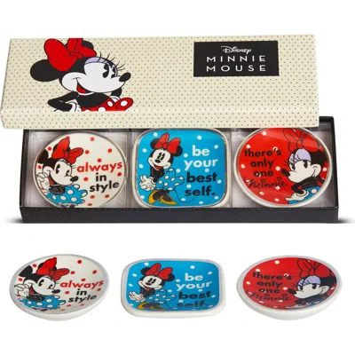 Disney Minnie Mouse Mini Trinket Tray Gift Set, 3 Piece In Multi