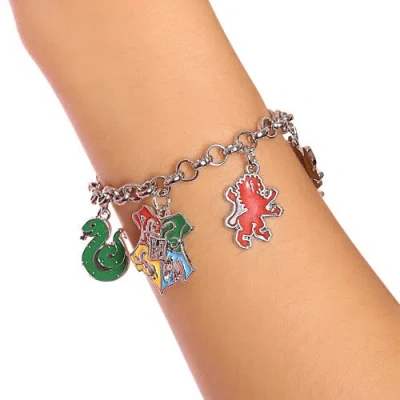 Harry Potter Charm Bracelet With 5 Hogwarts House Charms, 7"+1" In Metallic