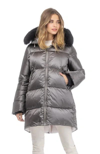 Gorski Apres-ski Horizontal Jacket With Detachable Toscana Lamb Hood Trim In Animal Print