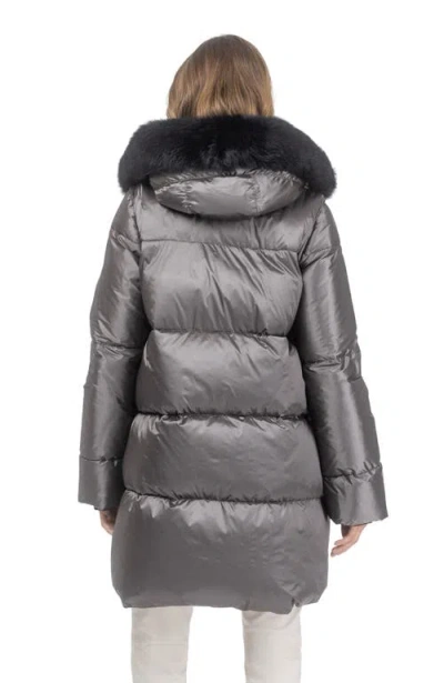 Gorski Apres-ski Horizontal Jacket With Detachable Toscana Lamb Hood Trim In Animal Print