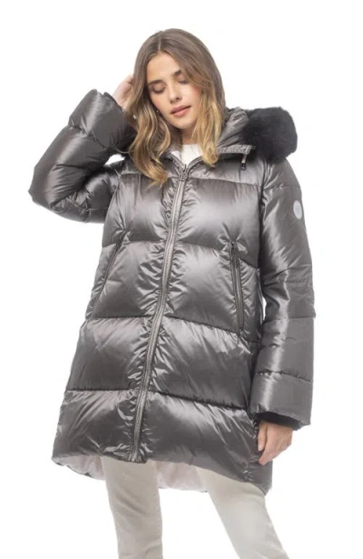 Gorski Apres-ski Horizontal Jacket With Detachable Toscana Lamb Hood Trim In Animal Print