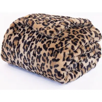 Sea To Me Blankets San Diego Safari Plush Faux Fur Throw Blanket In Brown
