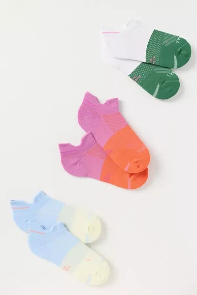 Bombas Running Ankle Socks, Set Of 3 In Multi