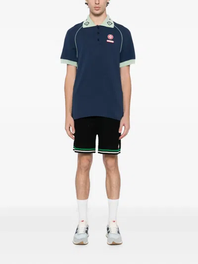 Casablanca Polo With Logo In Blue