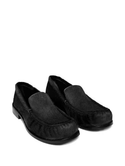 Dries Van Noten Ponyhair Loafers In Black