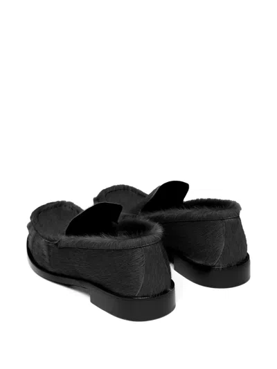 Dries Van Noten Ponyhair Loafers In Black