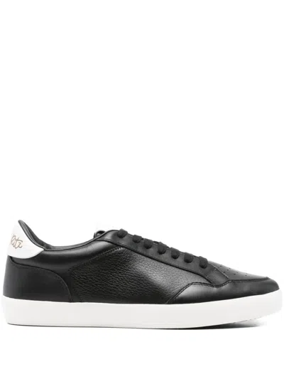 Manuel Ritz Perforated Leather Sneakers In Black