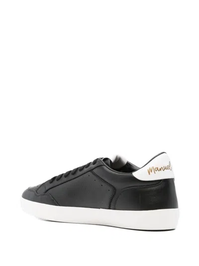 Manuel Ritz Perforated Leather Sneakers In Black