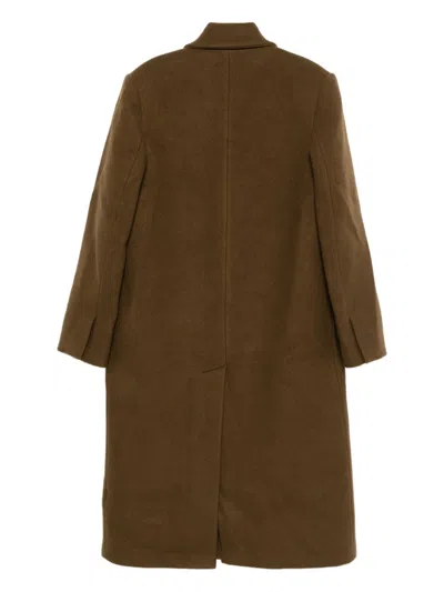 Nanushka Double-breasted Coat In Brown