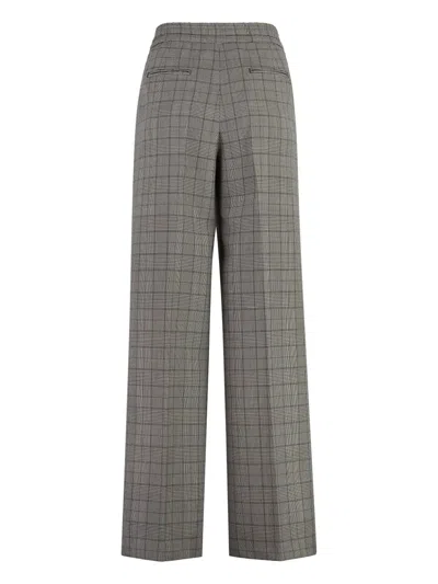 Pt Torino Wool Wide-leg Trousers In Gray
