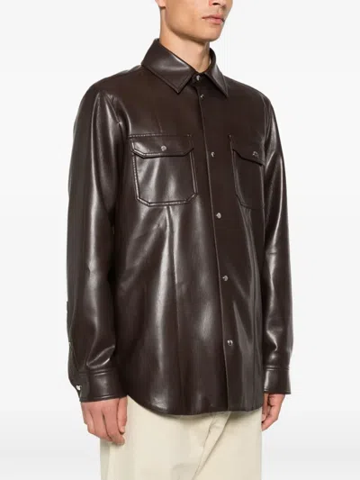 Nanushka Braylo Pintuck Pocket Shirt In Black