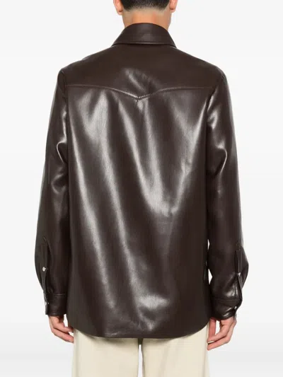 Nanushka Braylo Pintuck Pocket Shirt In Black