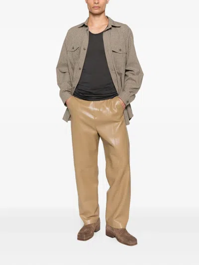 Nanushka Checked Flap-pocket Shirt In Brown