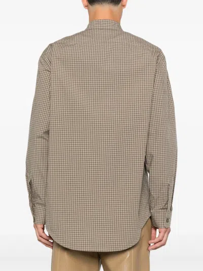 Nanushka Checked Flap-pocket Shirt In Brown