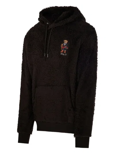 Polo Ralph Lauren Polo Bear Embroidered Hoodie In Brown