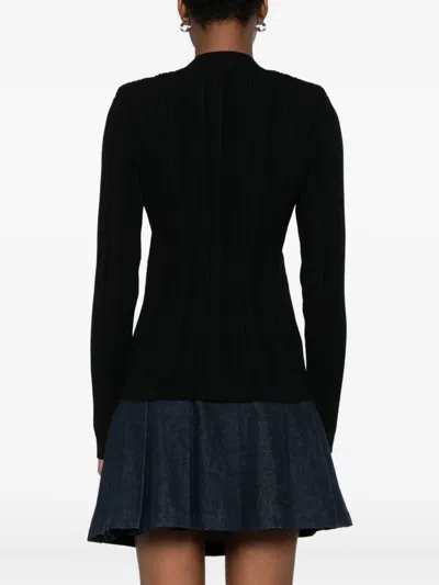 Chiara Boni La Petite Robe Cardigan New Pepper In Viscosa A Costine In Black