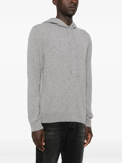 7 For All Mankind Cashmere Drawstring Hoodie In Gray