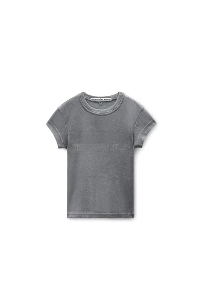 Alexander Wang Slim Fit Cropped Baby T-shirt With Graphic In Animal Print