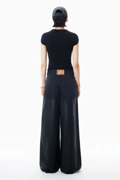 Alexander Wang Crystal Dégradé Logo Cotton Baby Tee In Black