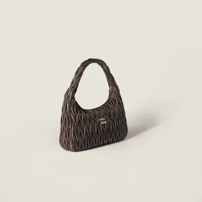 Miu Miu Wander Matelassé Nappa Leather Bag In Brown