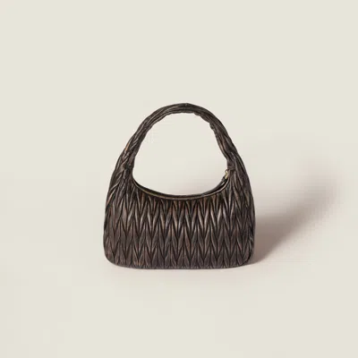 Miu Miu Wander Matelassé Nappa Leather Bag In Brown