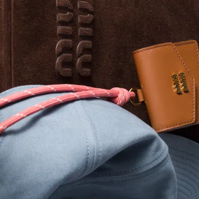 Miu Miu Leather And Cord Trick In Brown