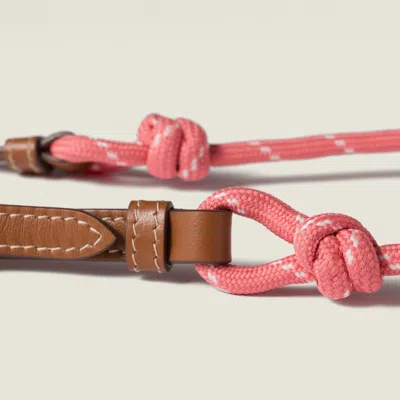 Miu Miu Leather And Cord Trick In Brown