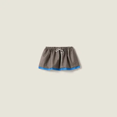 Miu Miu Gabardine Miniskirt In Gray