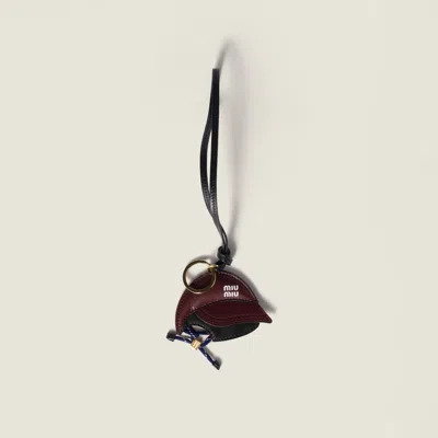 Miu Miu Keychain Cap Baseball Trick In Burgundy