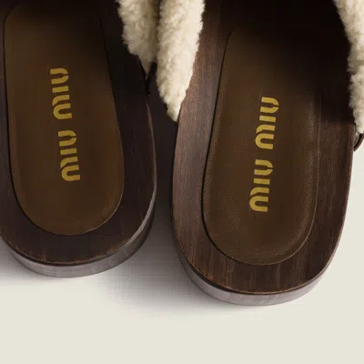 Miu Miu Suede Clogs In Brown