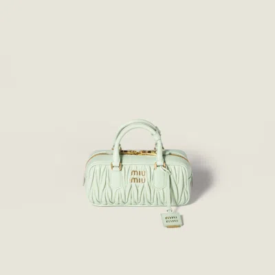 Miu Miu Arcadie Matelassé Leather Tote Bag In Blue