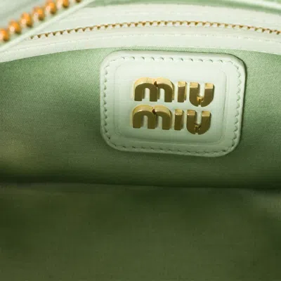 Miu Miu Arcadie Matelassé Leather Tote Bag In Blue