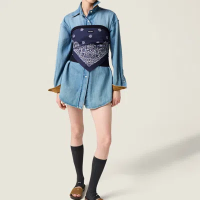 Miu Miu Denim Oversized Button-down Shirt In Blue