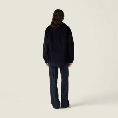 Miu Miu Corduroy Down Jacket Featuring Chest Pocket In Black