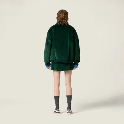 Miu Miu Padded Corduroy Blouson In Green
