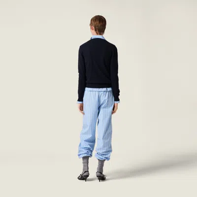 Miu Miu Cashmere Argyle Crewneck Cardigan In Black