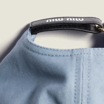 Miu Miu Drill Baseball Cap In Blue