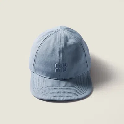 Miu Miu Drill Baseball Cap In Blue