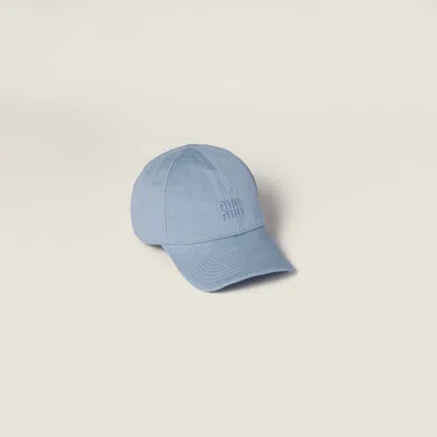 Miu Miu Drill Baseball Cap In Blue