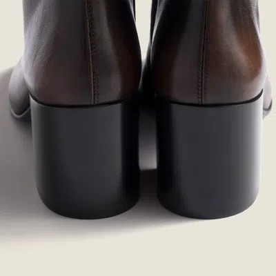 Miu Miu Block-heel Leather Boots In Brown