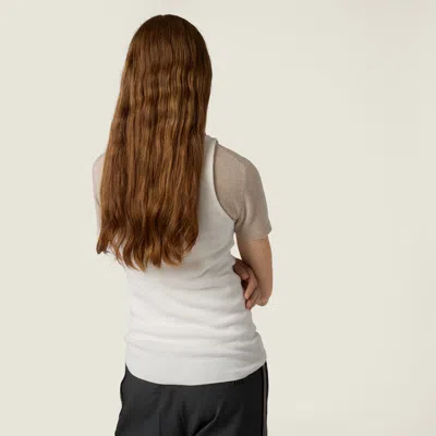 Miu Miu Cotton Knit Tank Top In White