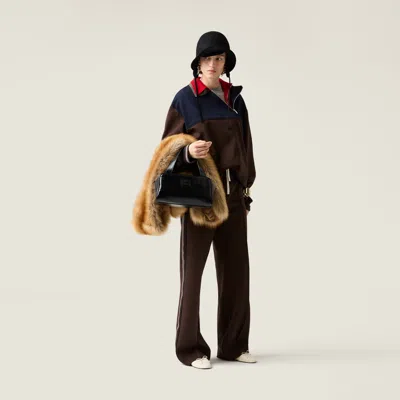 Miu Miu Oversized Two-tone Knit Sweater In Multi