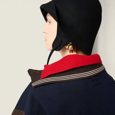 Miu Miu Oversized Two-tone Knit Sweater In Multi