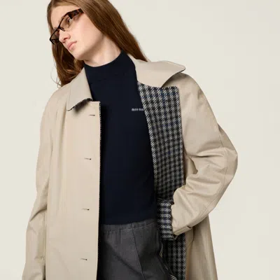 Miu Miu Cashmere Short-sleeve Sweater In Blue